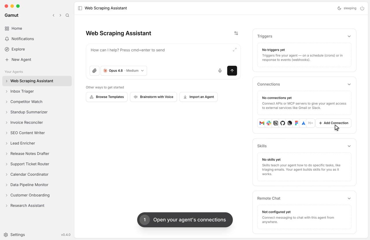 Connect Apify MCP to a Gamut agent