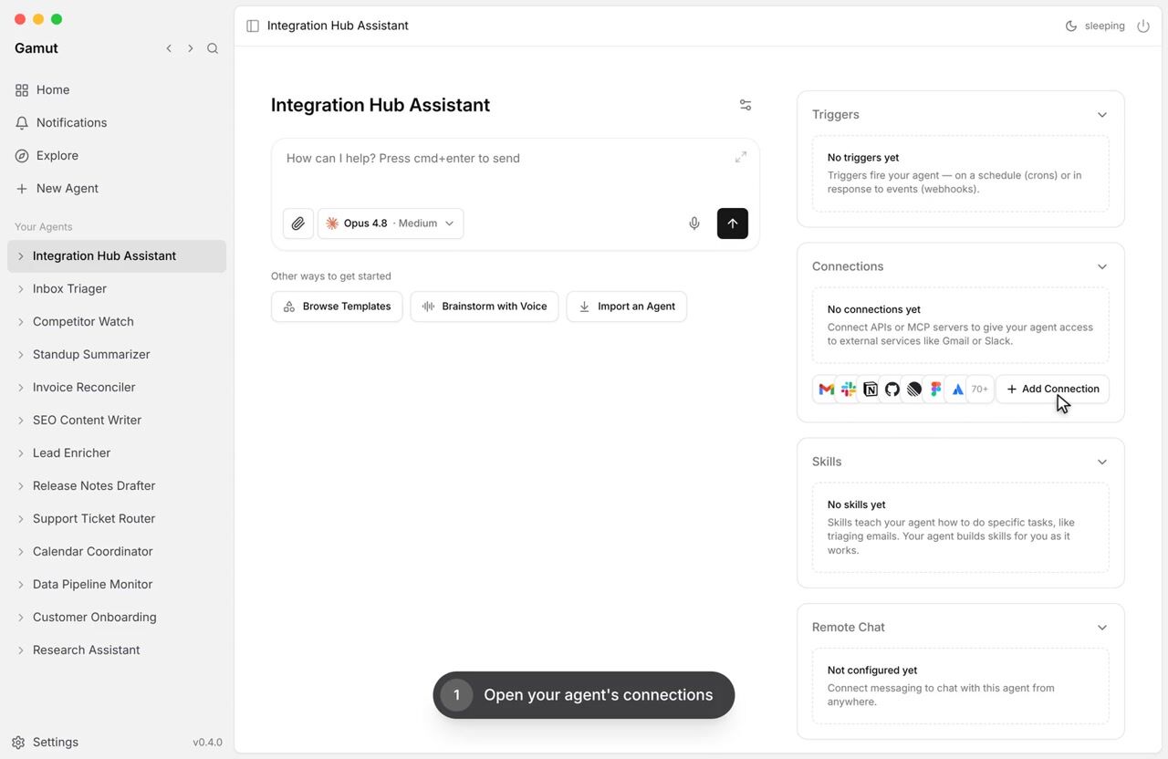 Connect Apideck MCP to a Gamut agent