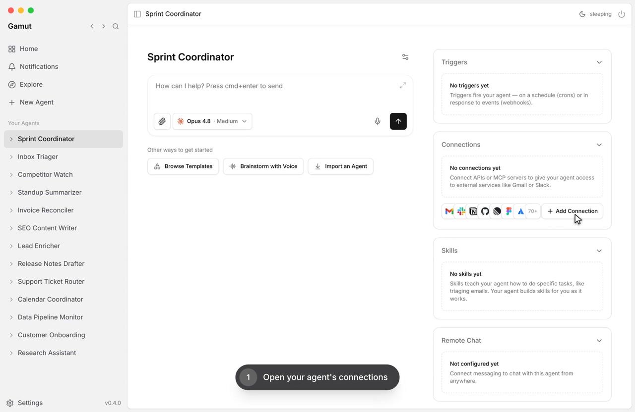 Connect Shortcut MCP to a Gamut agent
