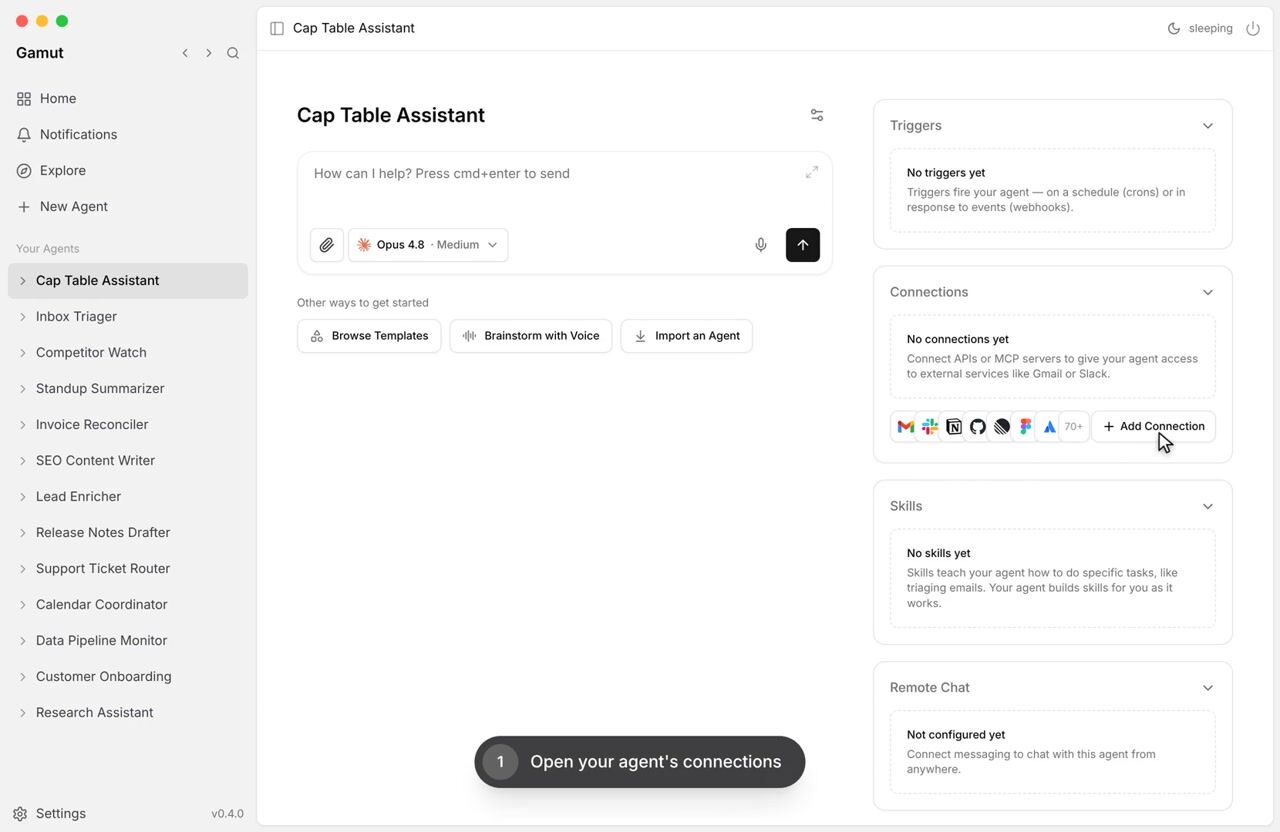 Connect Carta MCP to a Gamut agent