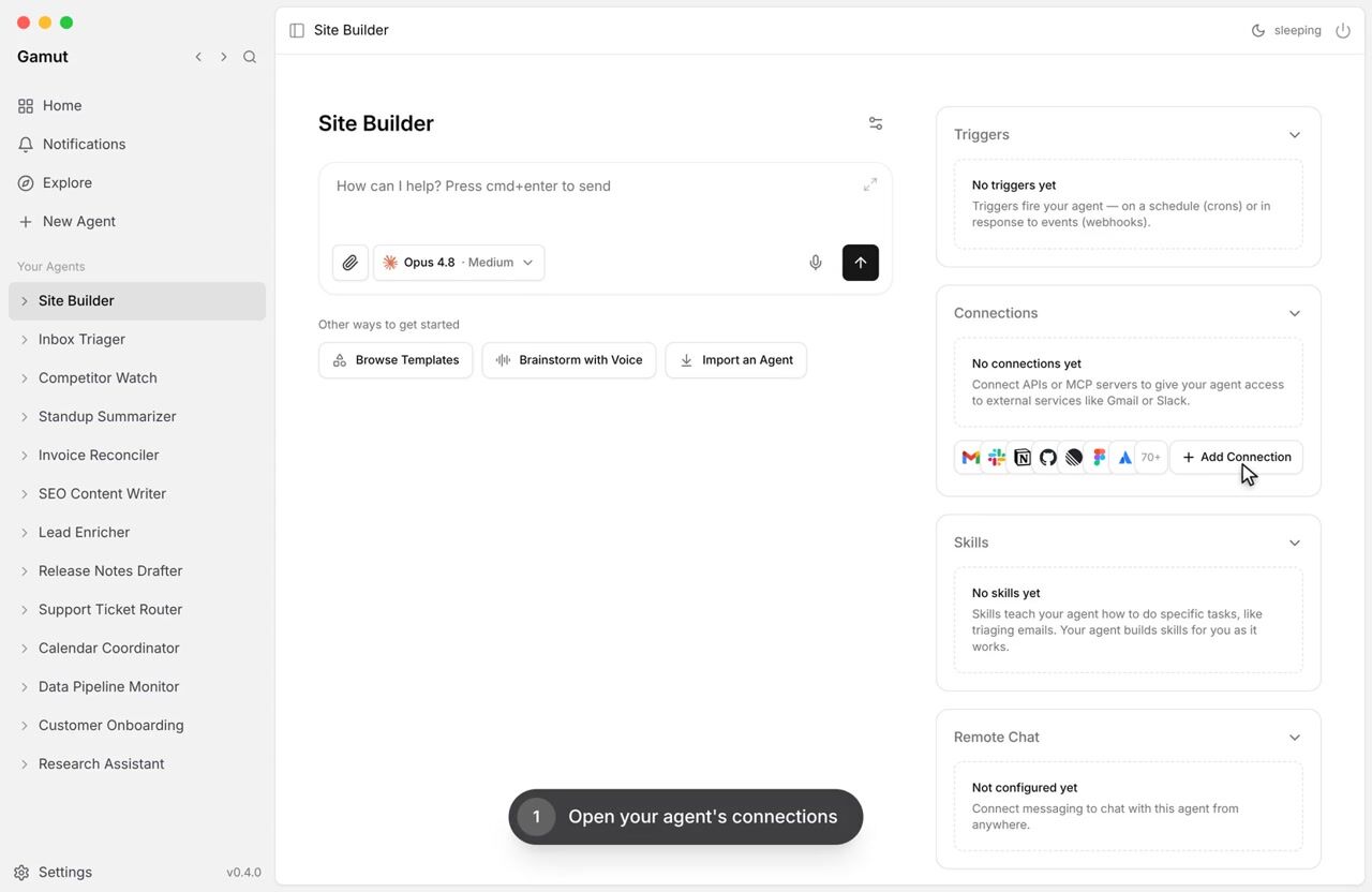 Connect Wix MCP to a Gamut agent
