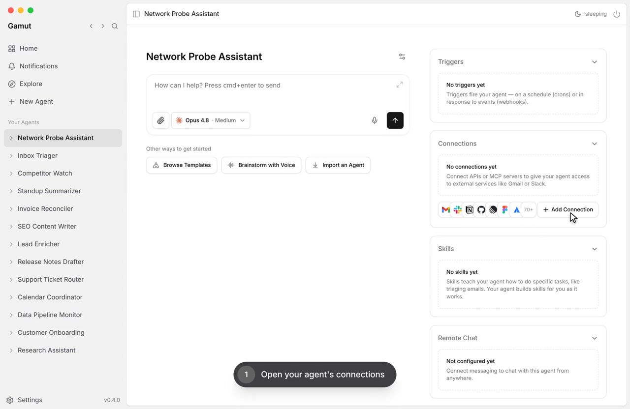 Connect Globalping MCP to a Gamut agent