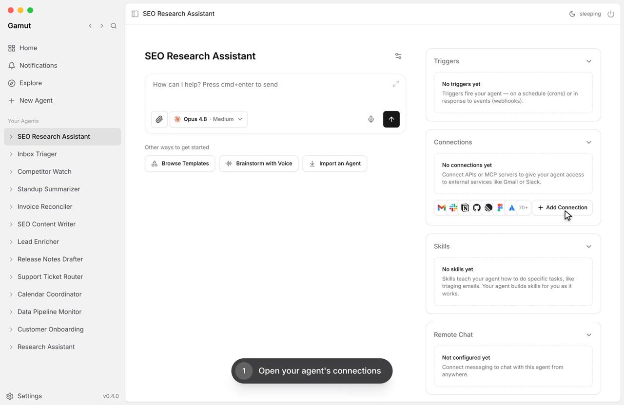 Connect SE Ranking MCP to a Gamut agent